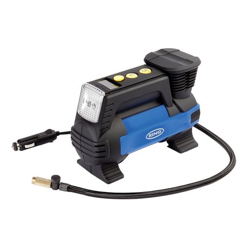 Ring Automotive RAC820 corded 12V digital tire inflator with LED light