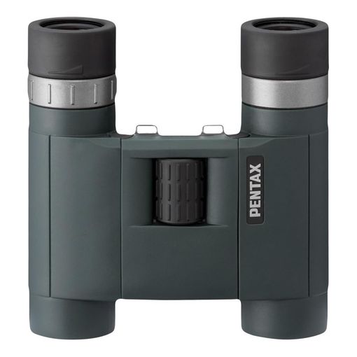 Pentax AD 8x25 WP compact roof prism binocular in dark green with twist-up eyecups