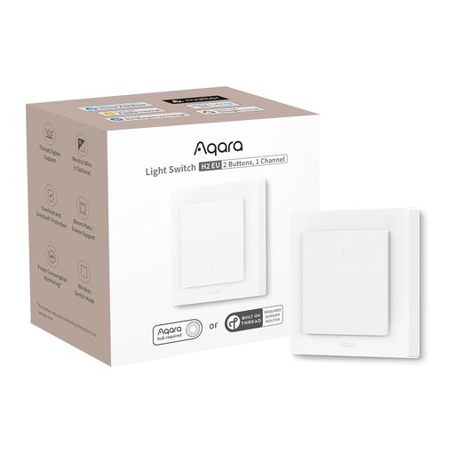 Aqara Light Switch H2 EU 2 gang Thread and Zigbee smart switch with retail packaging
